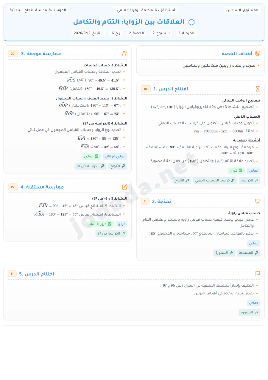خطاطة عمودية - رياضيات